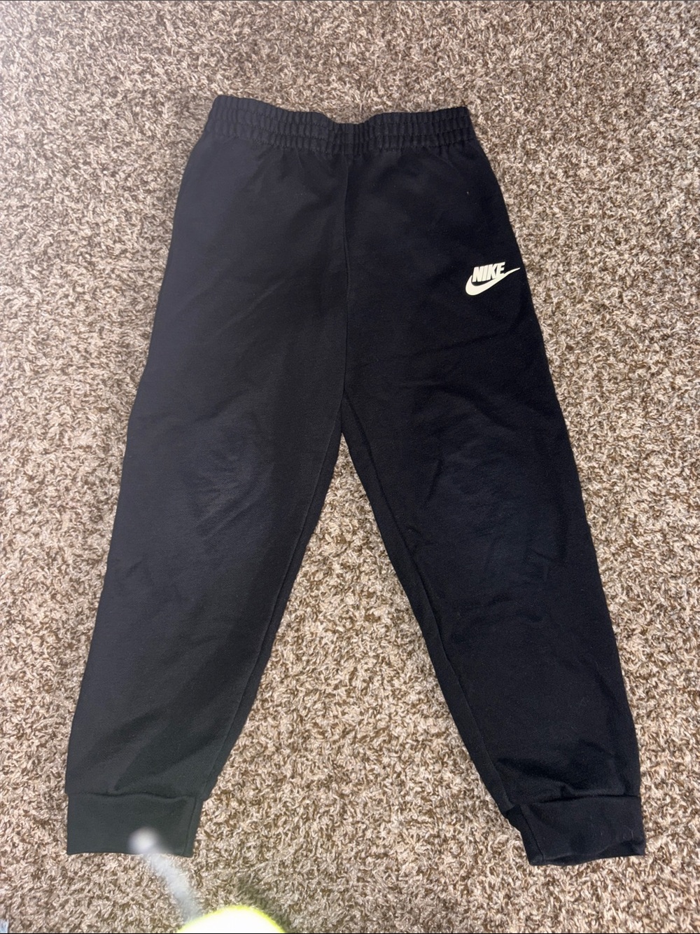 Nike Black Jogger Sweatpants with White Swoosh Logo